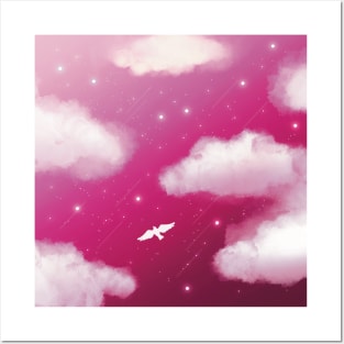 Beautiful Pink Night Sky Posters and Art